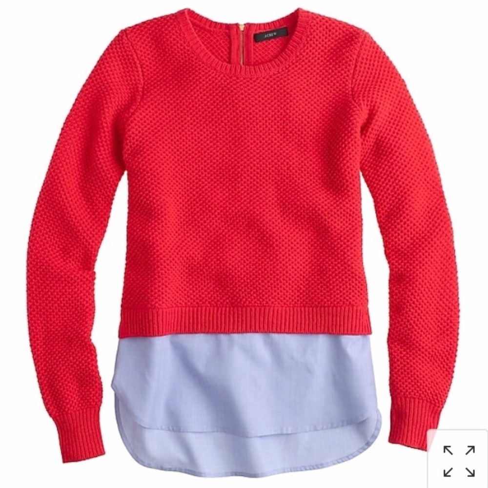 J Crew Lambswool Shirttail Sweater